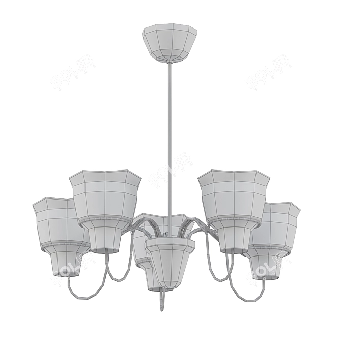 Vintage Hans Bergström Chandelier 3D model image 2