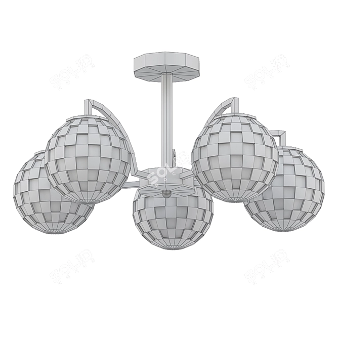 Elegant Black Pearl Ceiling Chandelier 3D model image 2
