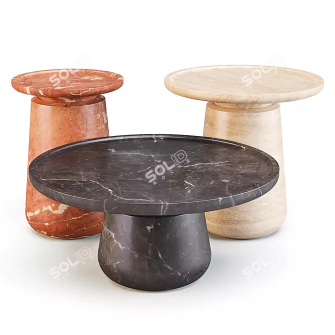 Terrazzo-inspired Altana Coffee & Side Tables 3D model image 1