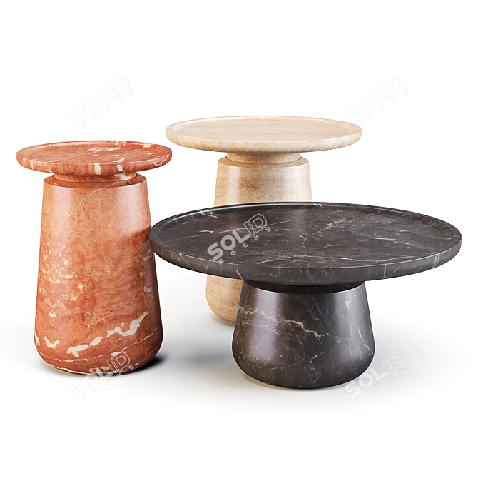 Terrazzo-inspired Altana Coffee & Side Tables 3D model image 2