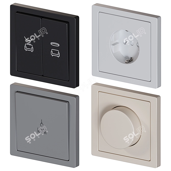 Schneider Electric Merten D-Life: Stylish Sockets & Switches 3D model image 7