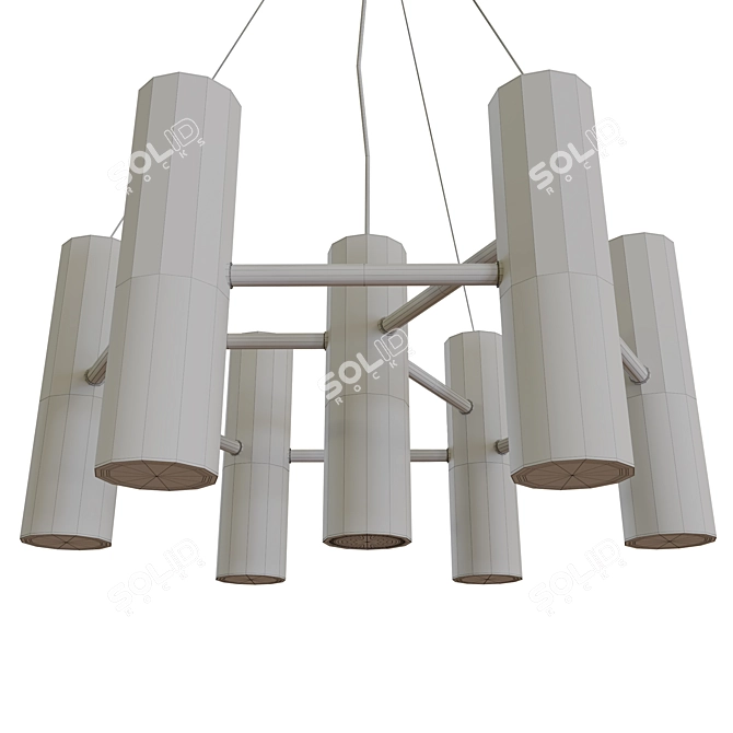 Modern Metal Chandelier: Ike 7-Light 3D model image 2