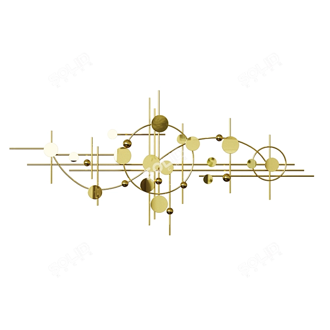 Golden Elegance Wall Decor 3D model image 1