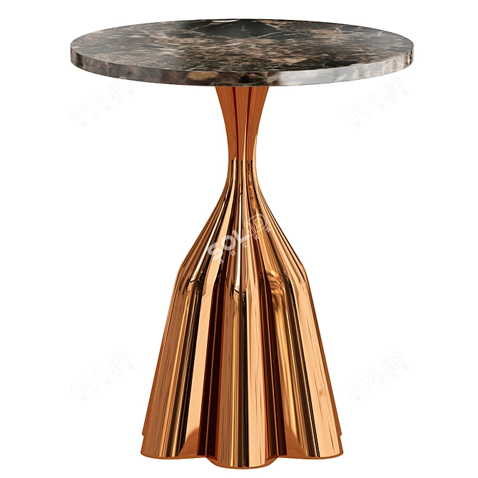 Smoked Rock Crystal Pedestal: Polished Copper Foot 3D model image 1