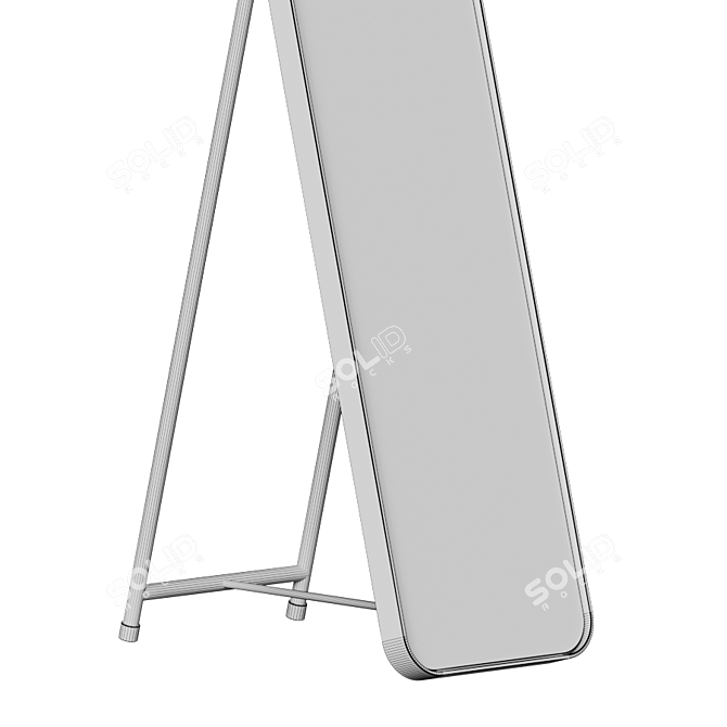 Scandi Style Brass-Framed Full-Length Mirror 3D model image 4