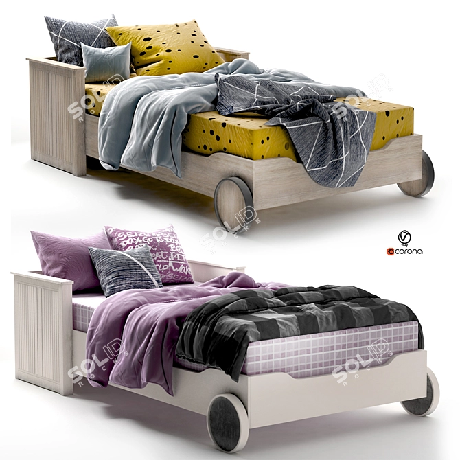 Kid's Car Bed Set 3D model image 8
