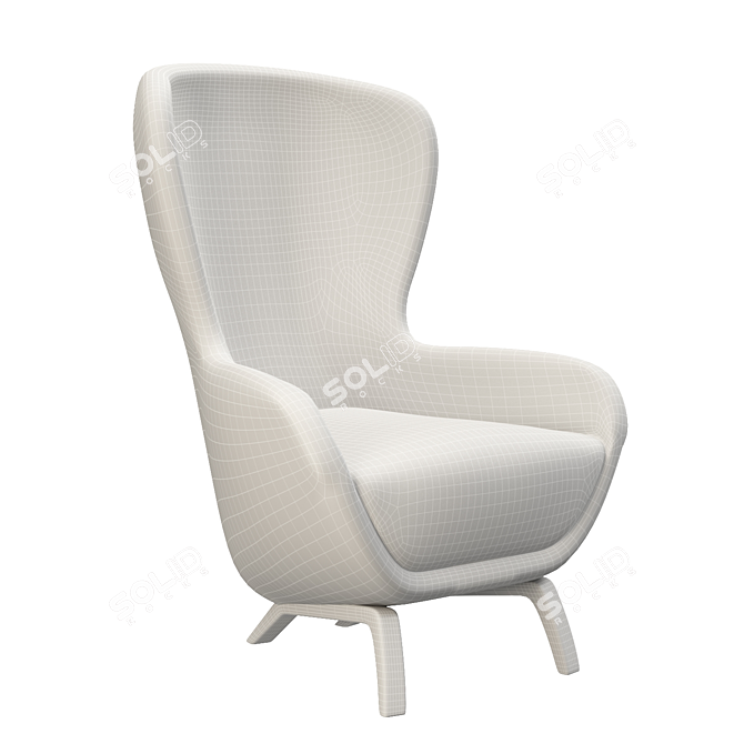 Title: Italian Fluffy Chair in Modern Guelfo Fur 3D model image 4