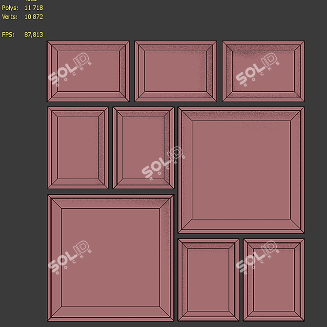 Modern Abstract Picture Frame Set 3D model image 7