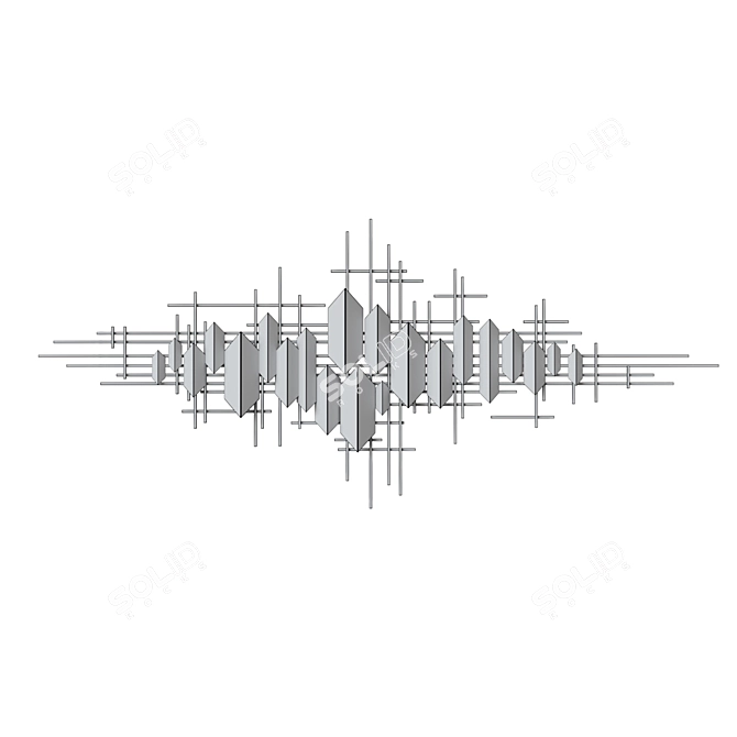 Elegant Metal Wall Art 3D model image 2