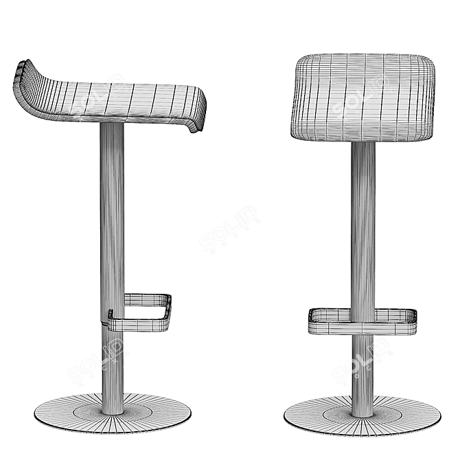 ED Height Adjustable Bar Stool 3D model image 4