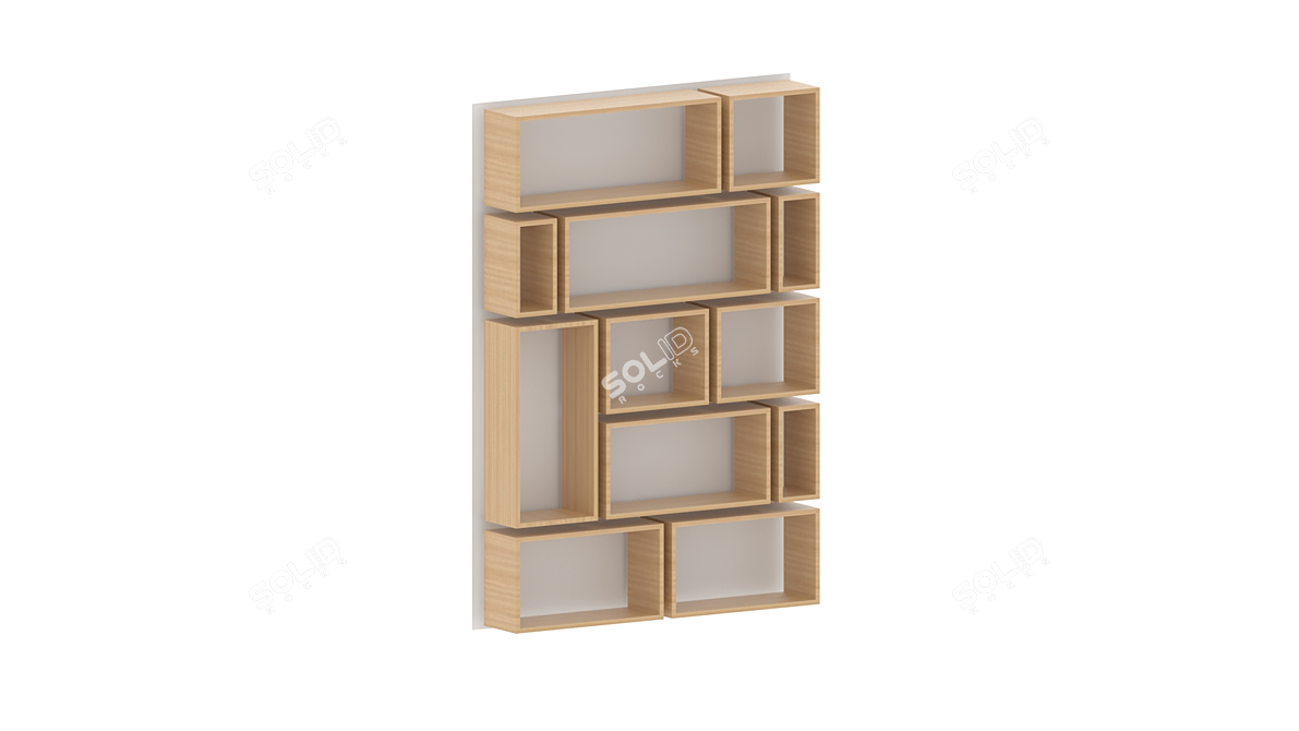 Sturdy Wood Shelving Unit 3D model image 1