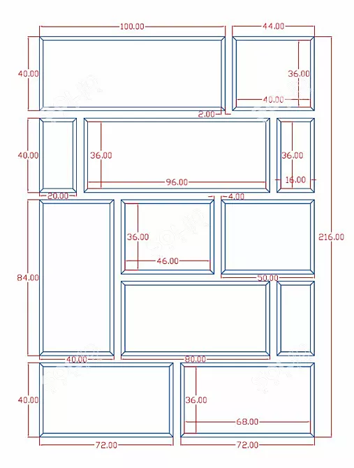 Sturdy Wood Shelving Unit 3D model image 3