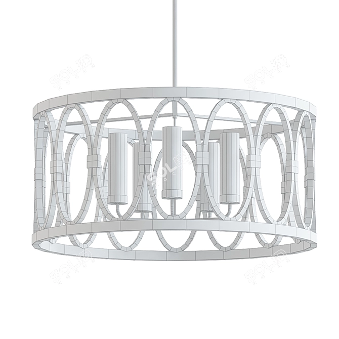 Elegant Weathered Zinc Chandelier 3D model image 2