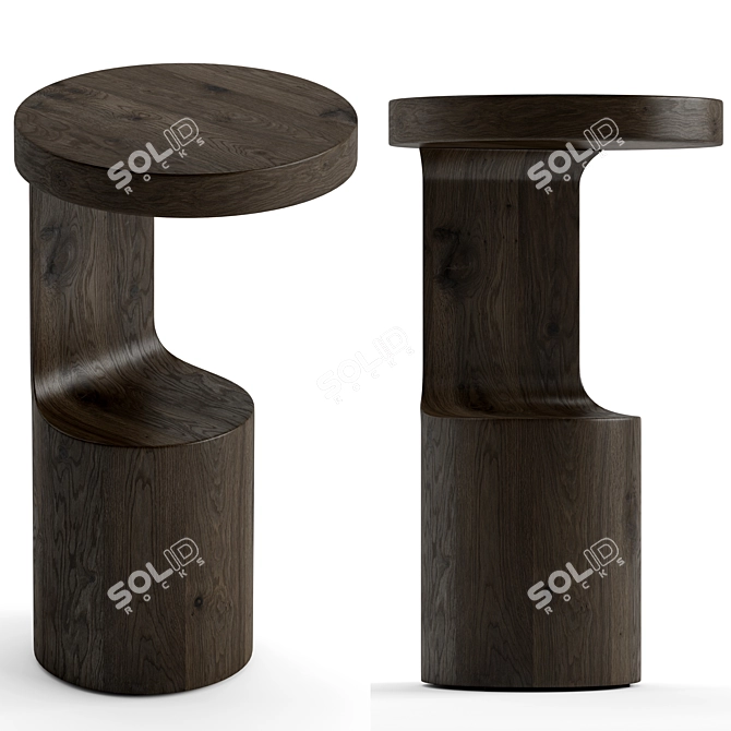 Modern Rustic Hout End Table 3D model image 1