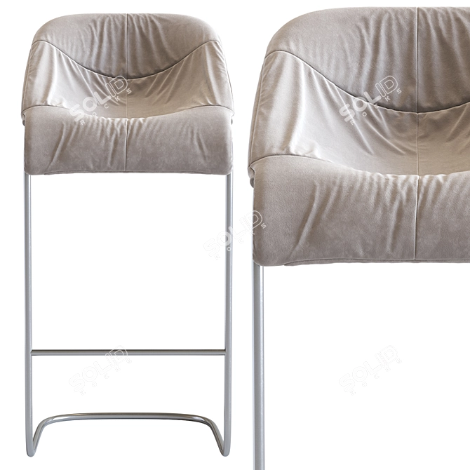 Sleek Cortina Barstool | Stylish and Compact 3D model image 3