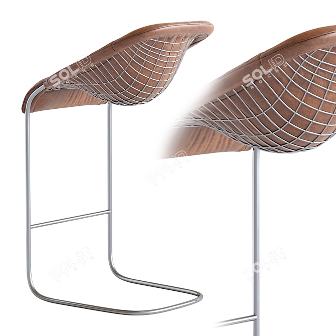 Sleek Cortina Barstool | Stylish and Compact 3D model image 4