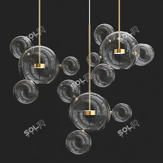 Ethereal Bubble B Chandelier 3D model image 1