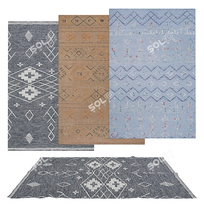 Versatile Rug Set: 6 Variations for 3D Renderings 3D model image 1