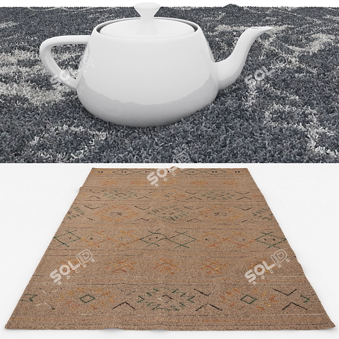 Versatile Rug Set: 6 Variations for 3D Renderings 3D model image 3