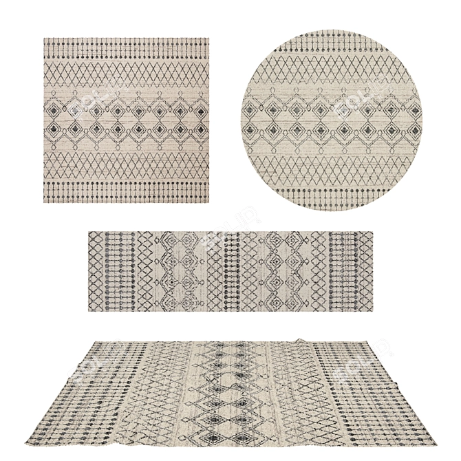 Luxury Rug Set: 8 Variations 3D model image 1