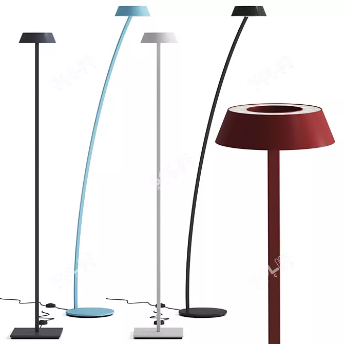 Sleek Glance Luminaire: Modern Floor Lamp 3D model image 1