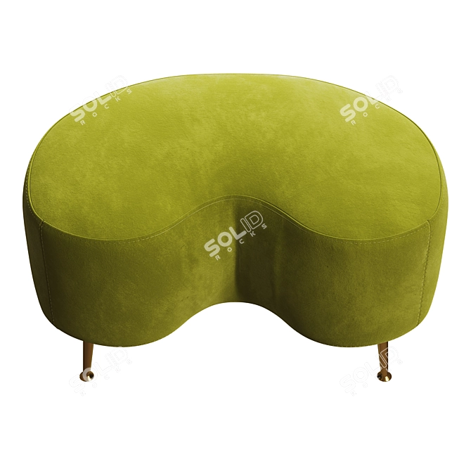 Kid Ottoman: Luxurious Shearling Accent 3D model image 2
