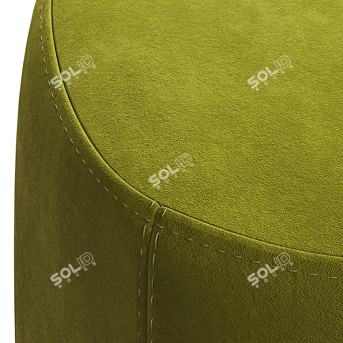 Kid Ottoman: Luxurious Shearling Accent 3D model image 3