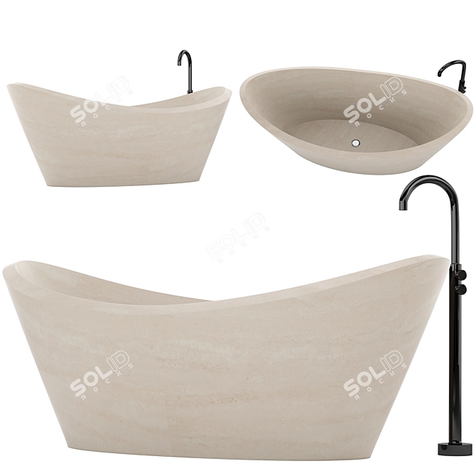 Elegant PIMAR LIBECCIO Bathtub 3D model image 1