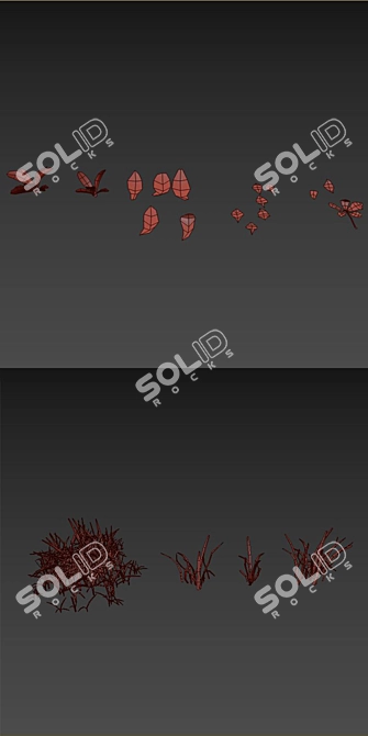 Autumn Leaves Lawn - Scattered Foliage Model 3D model image 3