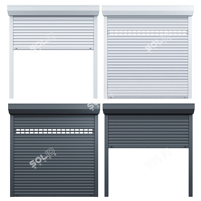 Premium Garage Roller Shutter: Versatile Design, 4 Colors 3D model image 2