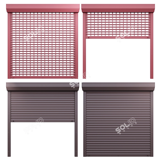 Premium Garage Roller Shutter: Versatile Design, 4 Colors 3D model image 3