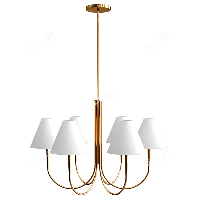 Elegant Swoop Arm Chandelier 3D model image 1