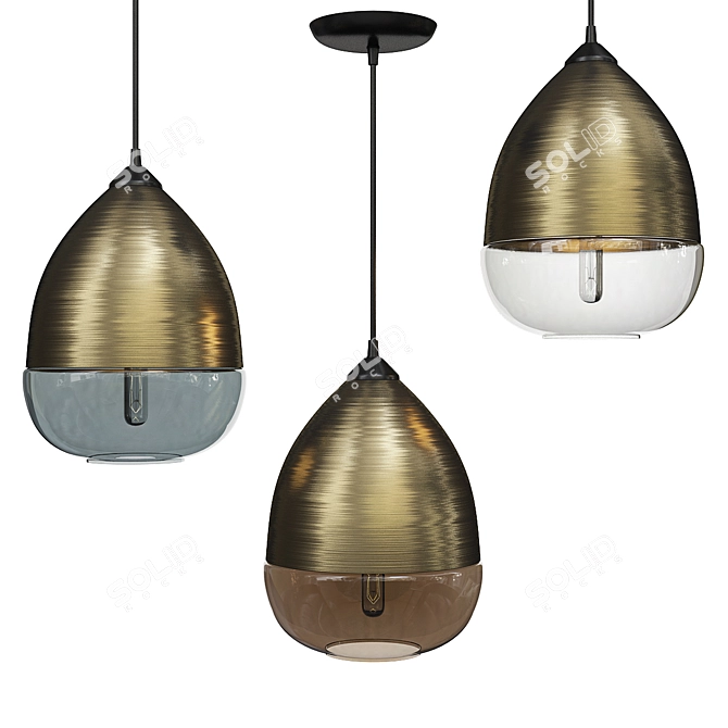 Allegretto Drum Pendant Light: Timeless Elegance 3D model image 1