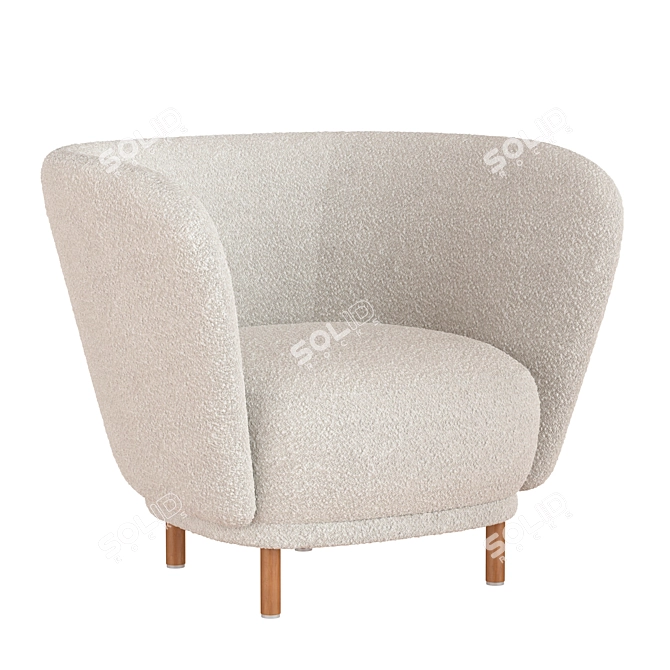 Sleek Dandy Armchair 3D model image 1