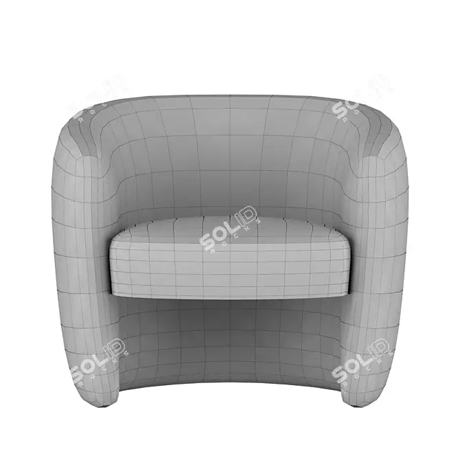 Stylish Kearney Barrel Armchair 3D model image 4