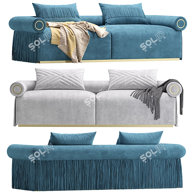 Elegant GALLIANO Sofa: Perfect Piece by Cazarina. 3D model image 1