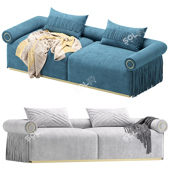 Elegant GALLIANO Sofa: Perfect Piece by Cazarina. 3D model image 2