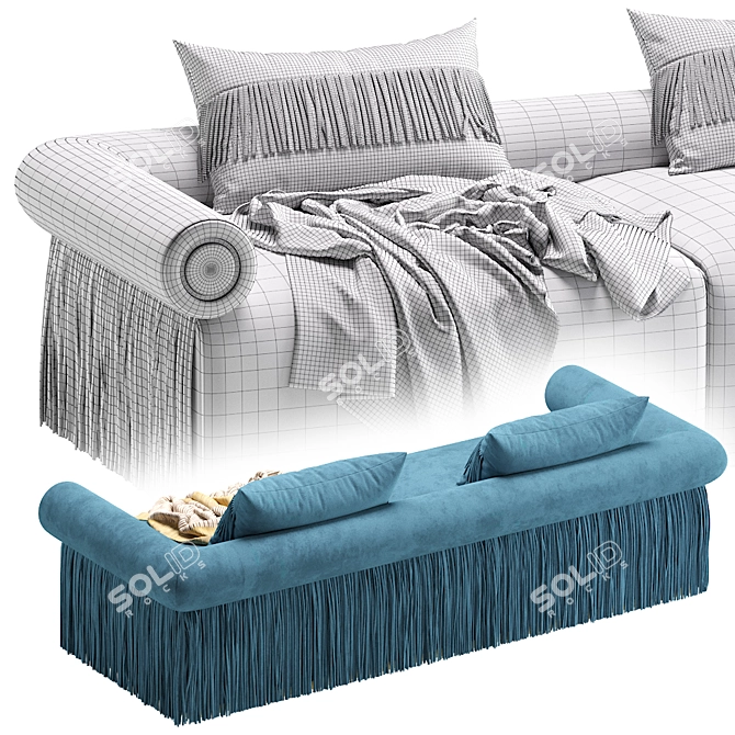 Elegant GALLIANO Sofa: Perfect Piece by Cazarina. 3D model image 7