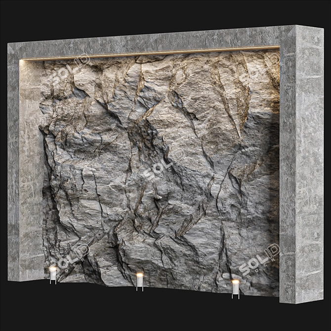 Elegant Light Stone Wall 3D model image 1