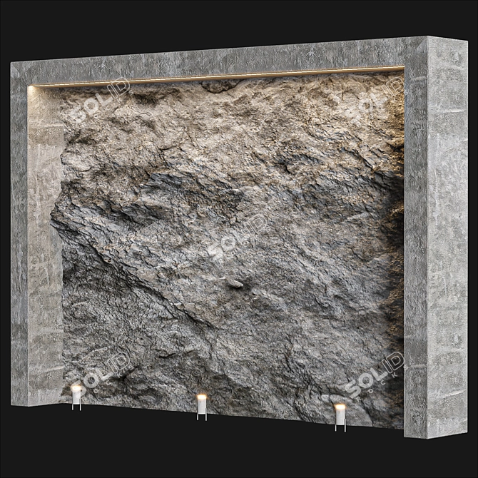 Elegant Light Stone Wall 3D model image 4