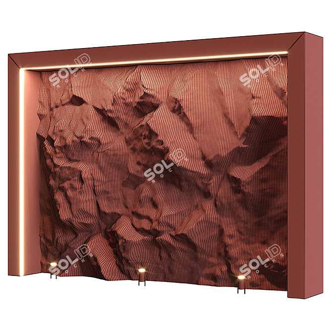 Elegant Light Stone Wall 3D model image 6