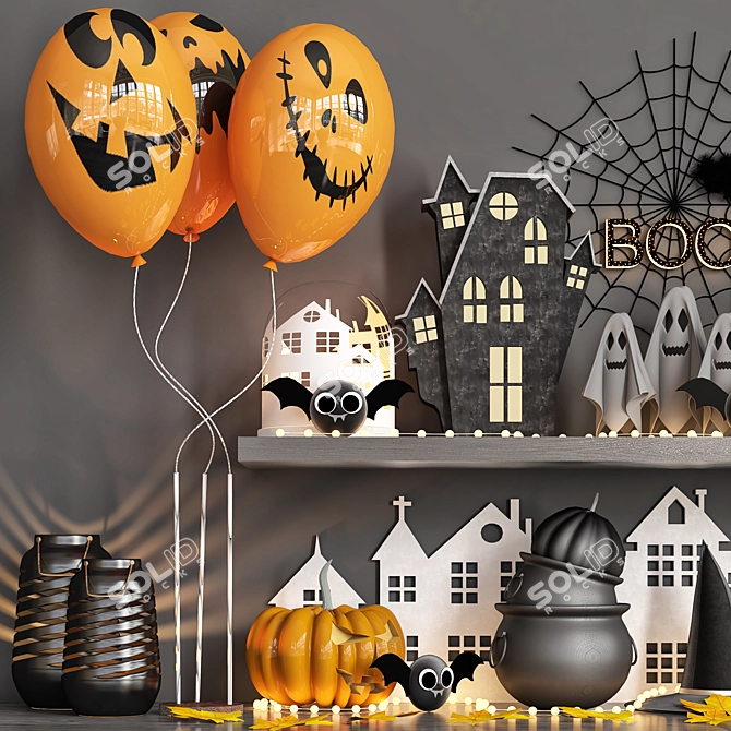 Title: Spooky Halloween Decor Set 3D model image 2