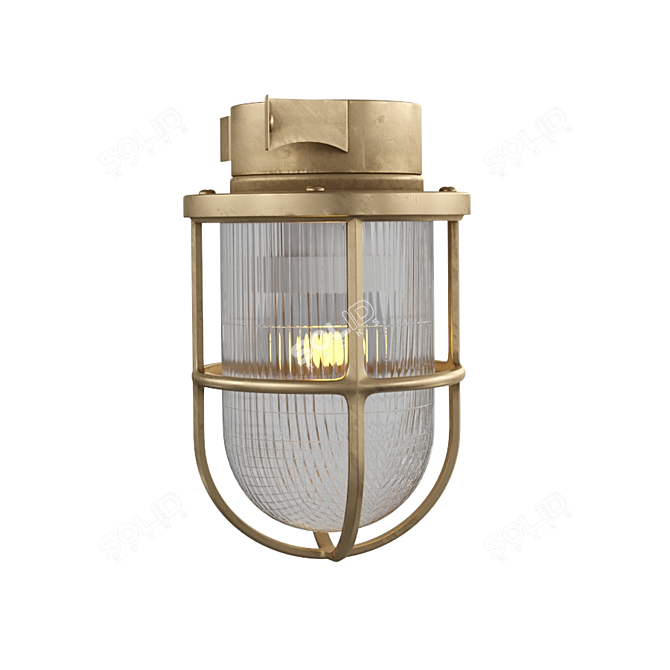 Industrial Bulkhead Wall Light 3D model image 1