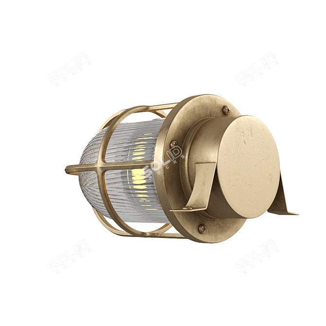 Industrial Bulkhead Wall Light 3D model image 3