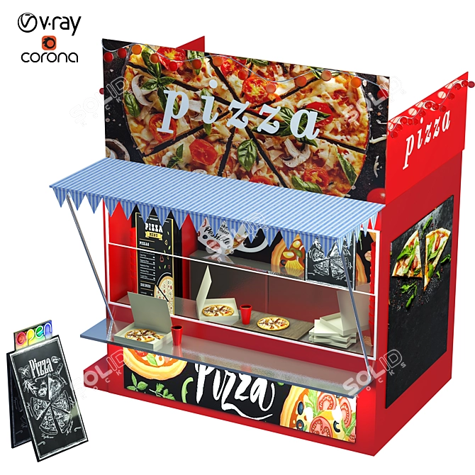 2015 Food Stand: Versatile, Compact, and Stylish 3D model image 3