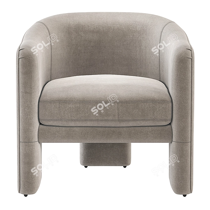 Fairfax Velvet Sculptural Chair 3D model image 2