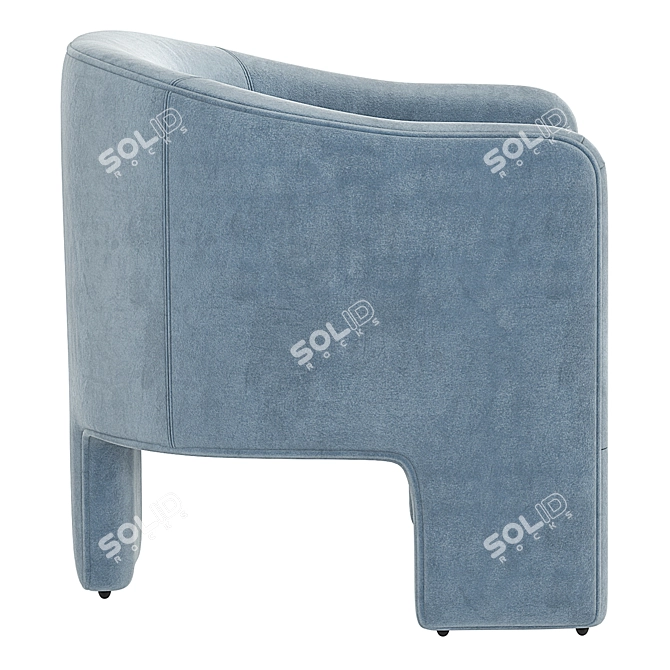 Fairfax Velvet Sculptural Chair 3D model image 3