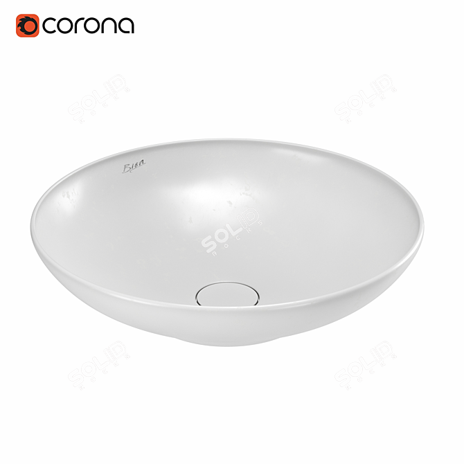 Harmony Porcelain Sink: 45x45x12cm 3D model image 1