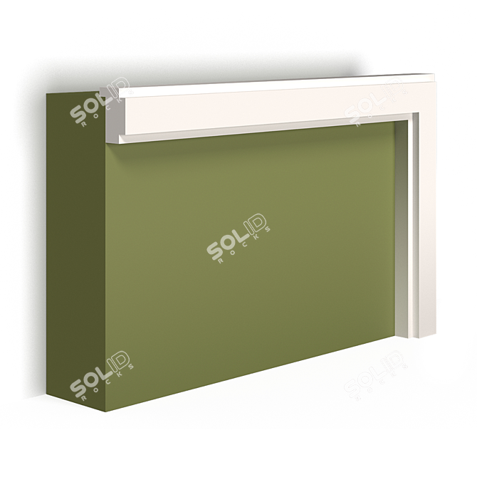 Elegant Corner Molding 35x25mm 3D model image 4