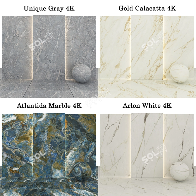 Elegant Marble Collection 3D model image 2